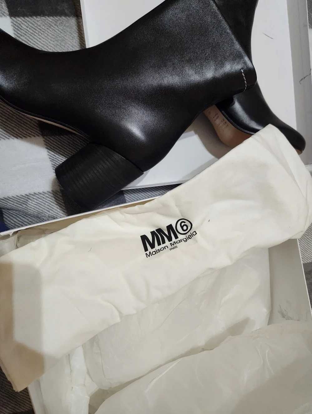 MM6 Maison Martin Margiela Anatomic Ankle Boots In Black New In Box - Picture 13 of 16